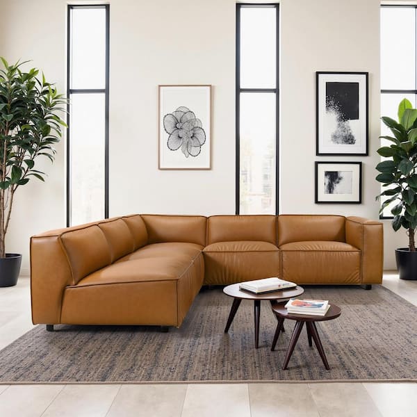 Ashcroft Furniture Co Haines 102.8 in. Square Arm Faux