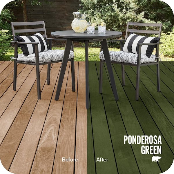 1 qt. #ST-120 Ponderosa Green Semi-Transparent Waterproofing Exterior Wood Stain and Sealer