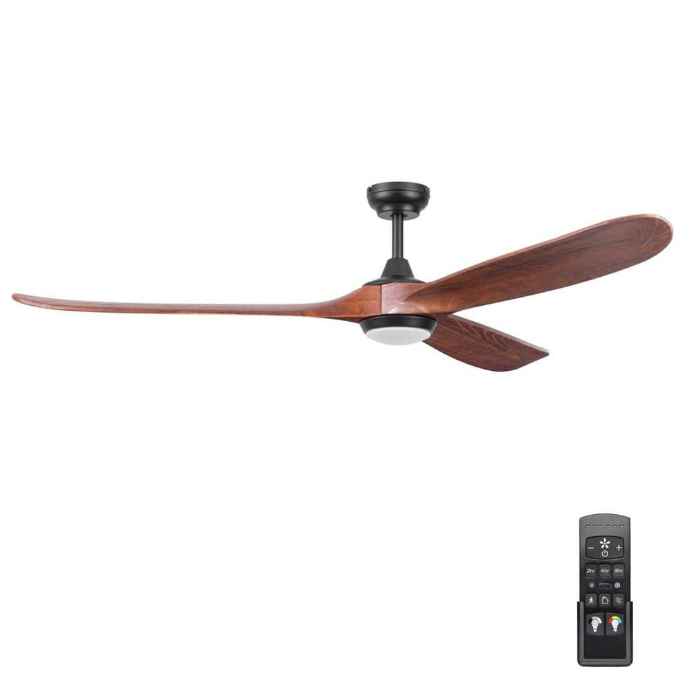 Taiga 52 in. 3-Blade Solid Wood Redwood Blades Indoor or Covered Outdoor Ceiling Fan Adjustable LED Light with Remote price history on PriceWatchPro