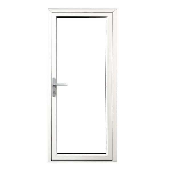 Teza French Door 37.5 in. x 80 in. White Aluminum French Door Full Lite Right Hand Inswing