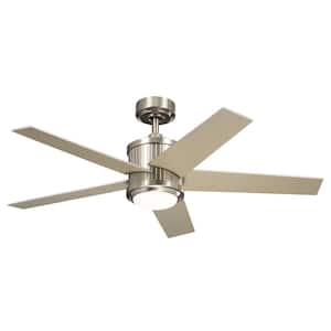 Brahm 48 in. Indoor Brushed Stainless Steel Downrod Mount Ceiling Fan with Integrated LED with Remote Control Included
