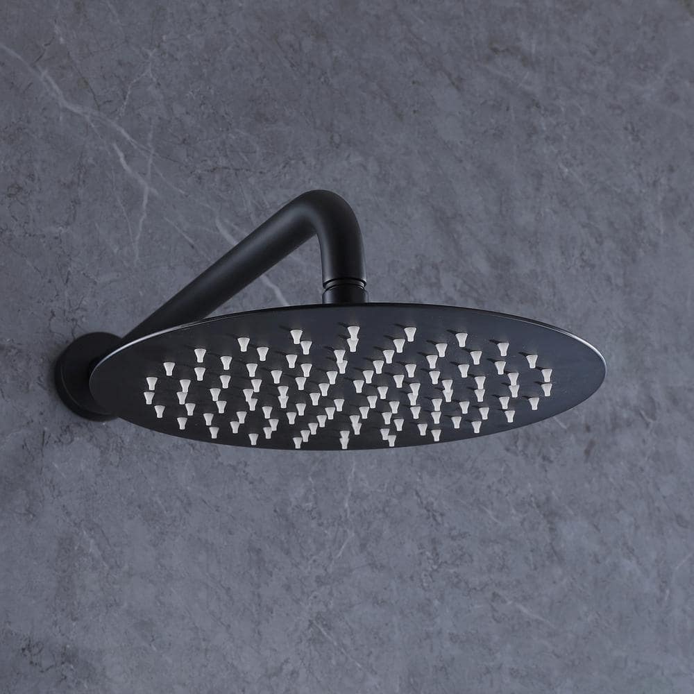 Matte Black Stainless Steel Multi-Head Rain Shower Faucet Combo