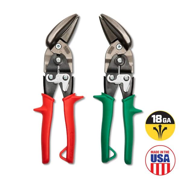 9-1/4 in. Wiss Compound Action Offset Straight and Left/Right Cut Aviation Snip Set (2-Piece)