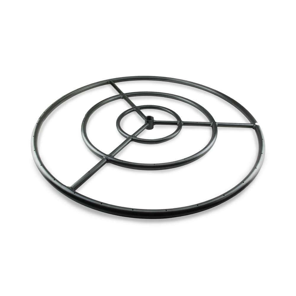 Black Steel Fire Ring Burner, 36 Inch Stainless Steel Fire Pit Ring