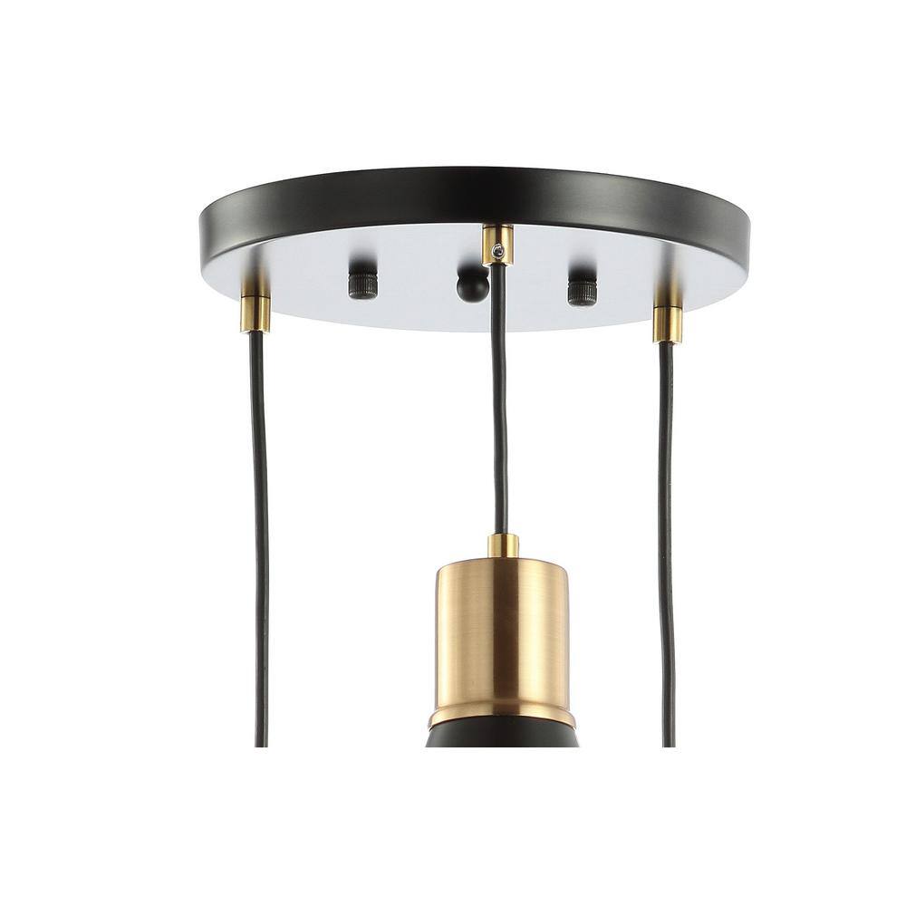 Apollo 15" Black and Brass Gold Metal Cluster LED Pendant Light