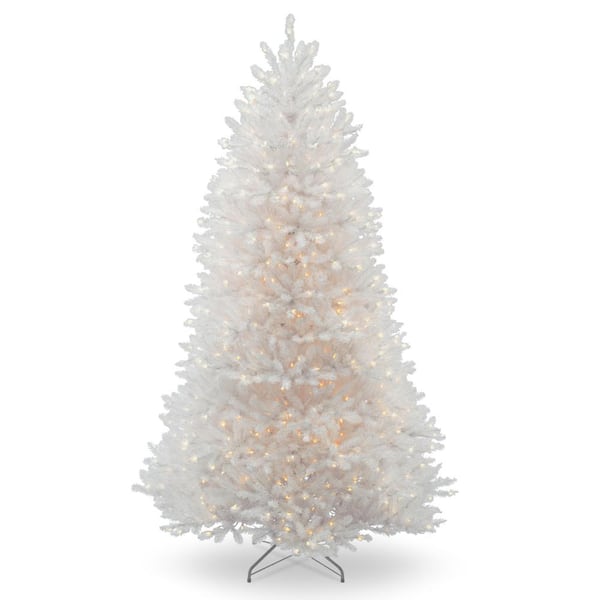 National Tree Company 9 ft. Dunhill White Fir Tree with Clear Lights