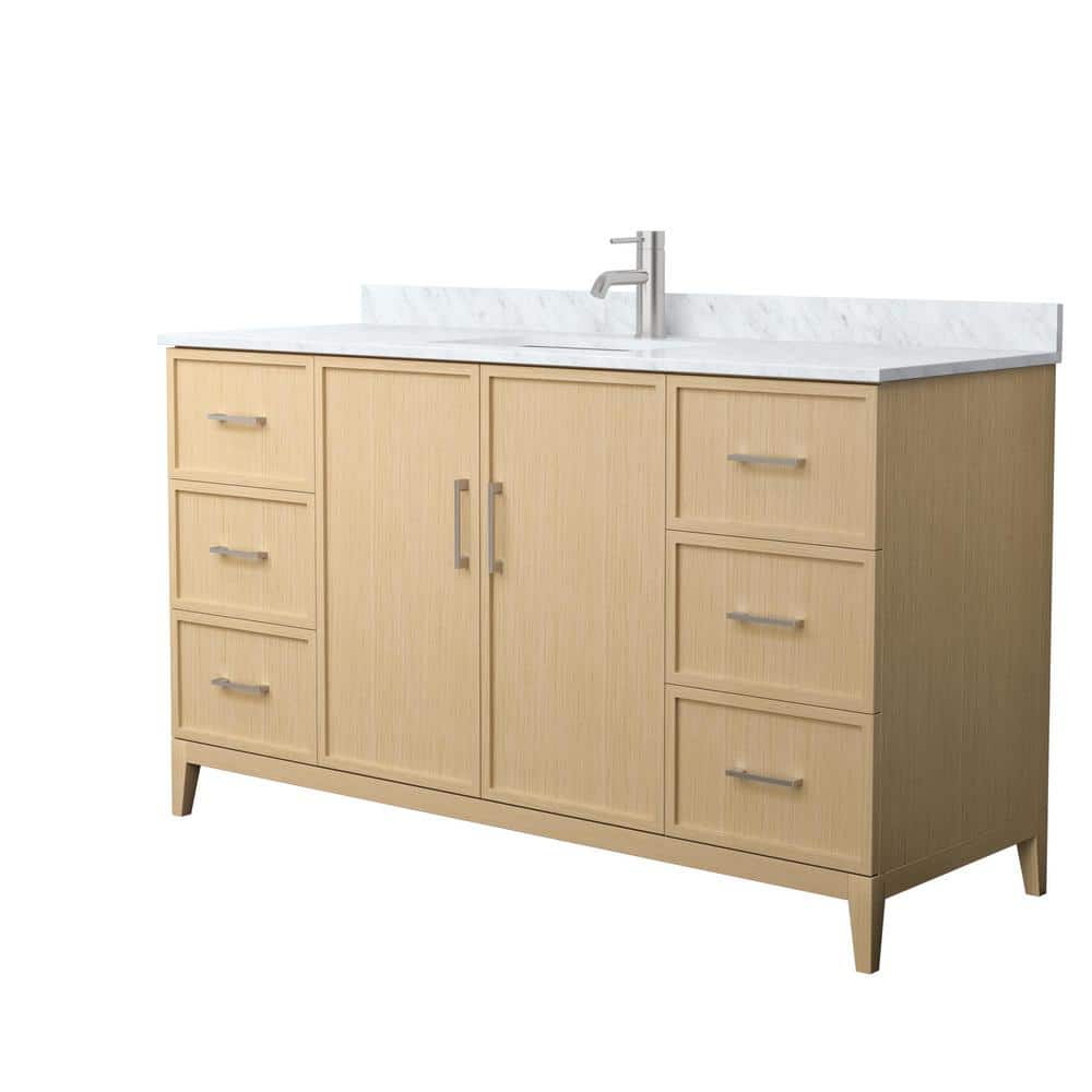 Elan 60'' Tan Oak Single Bathroom Vanity with Marble Top