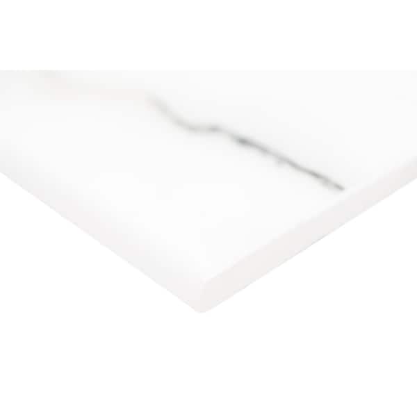 MSI Aria Bianco Bullnose 3 in. x 18 in. Polished Porcelain Wall Tile (15 lin.ft/Case)