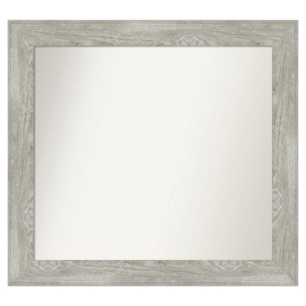 Amanti Art Dove Greywash 36 in. x 33 in. Custom Non-Beveled Distressed Recyled Polystyrene Bathroom Vanity Wall Mirror