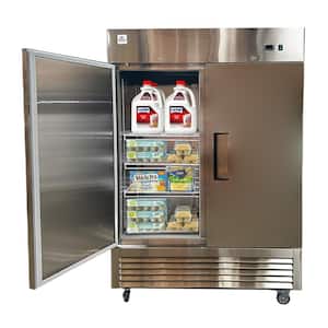 54 in. W 47 cu. ft. Two Door Commercial Reach In Upright Refrigerator in Stainless Stee
