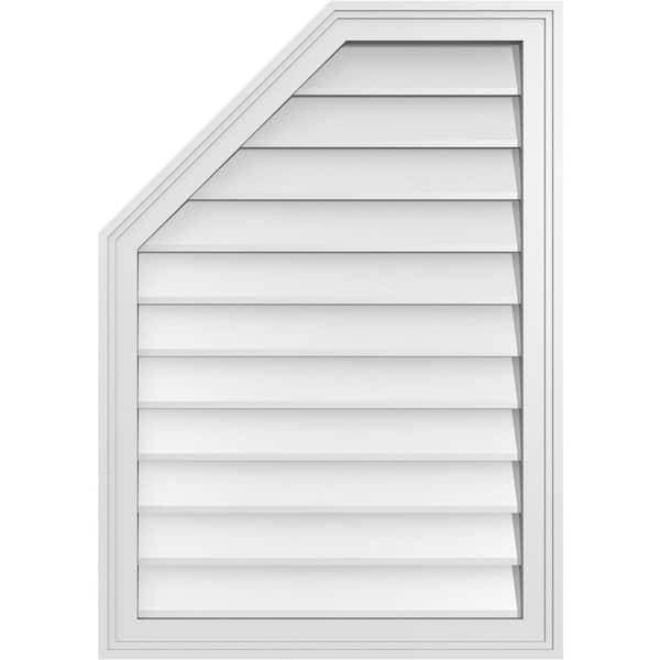 Ekena Millwork 24 in. x 34 in. Octagonal Surface Mount PVC Gable Vent: Decorative with Brickmould Frame