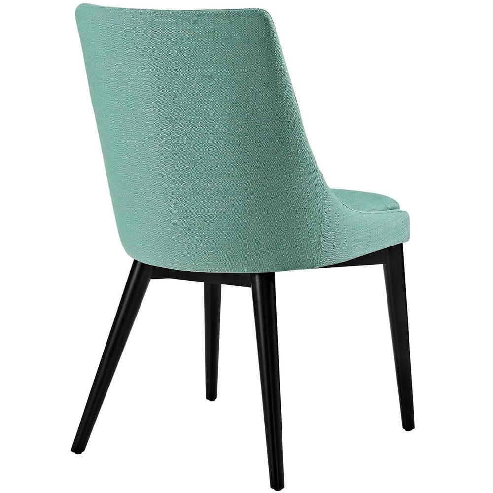 Laguna Turquoise Upholstered Parsons Side Chair with Wood Tapered Legs