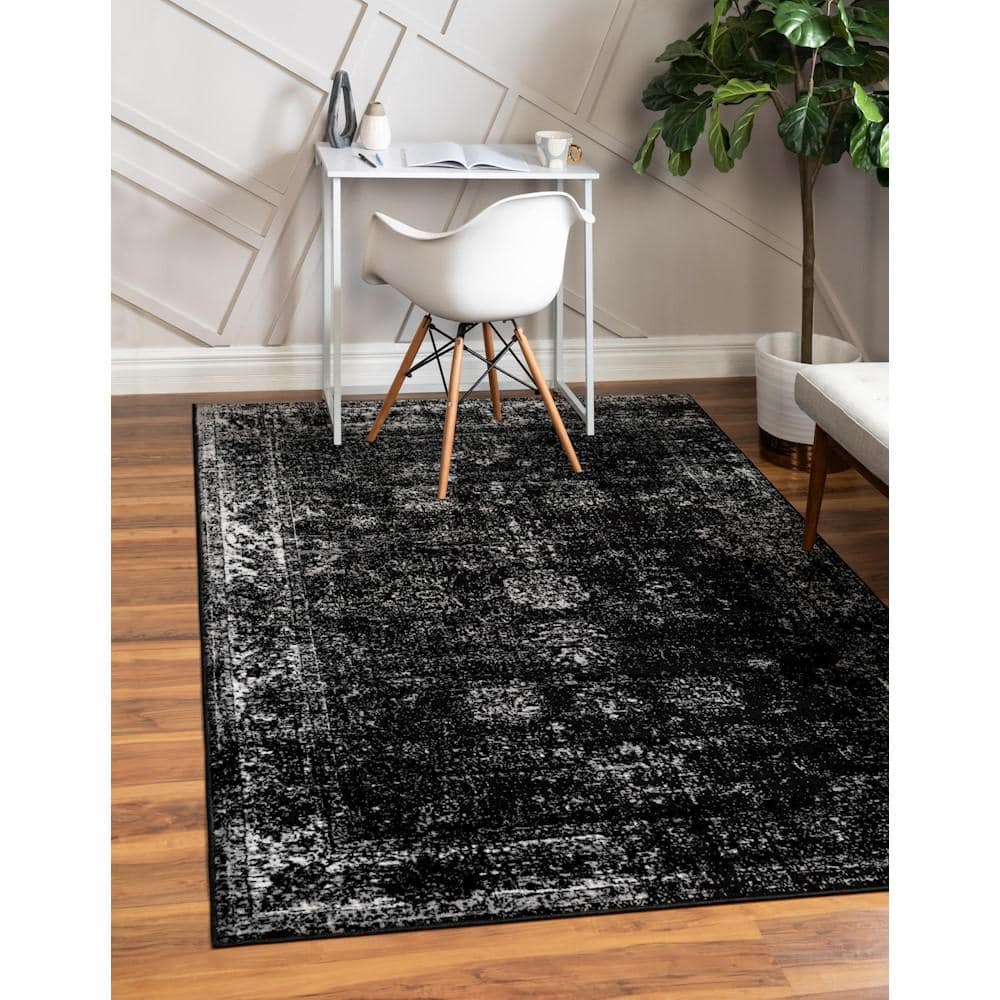 Casino Sofia 9' x 12' Black Rectangular Indoor Area Rug