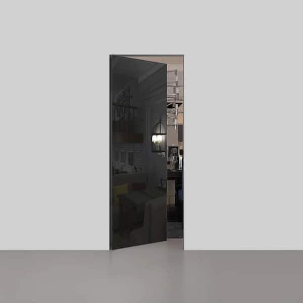 Sartodoors 30 in. x 80 in. Unassembled Right-Hand/Inswing Solid Core Graphite Flush Mount Hidden Door with Silver Hinge Finish