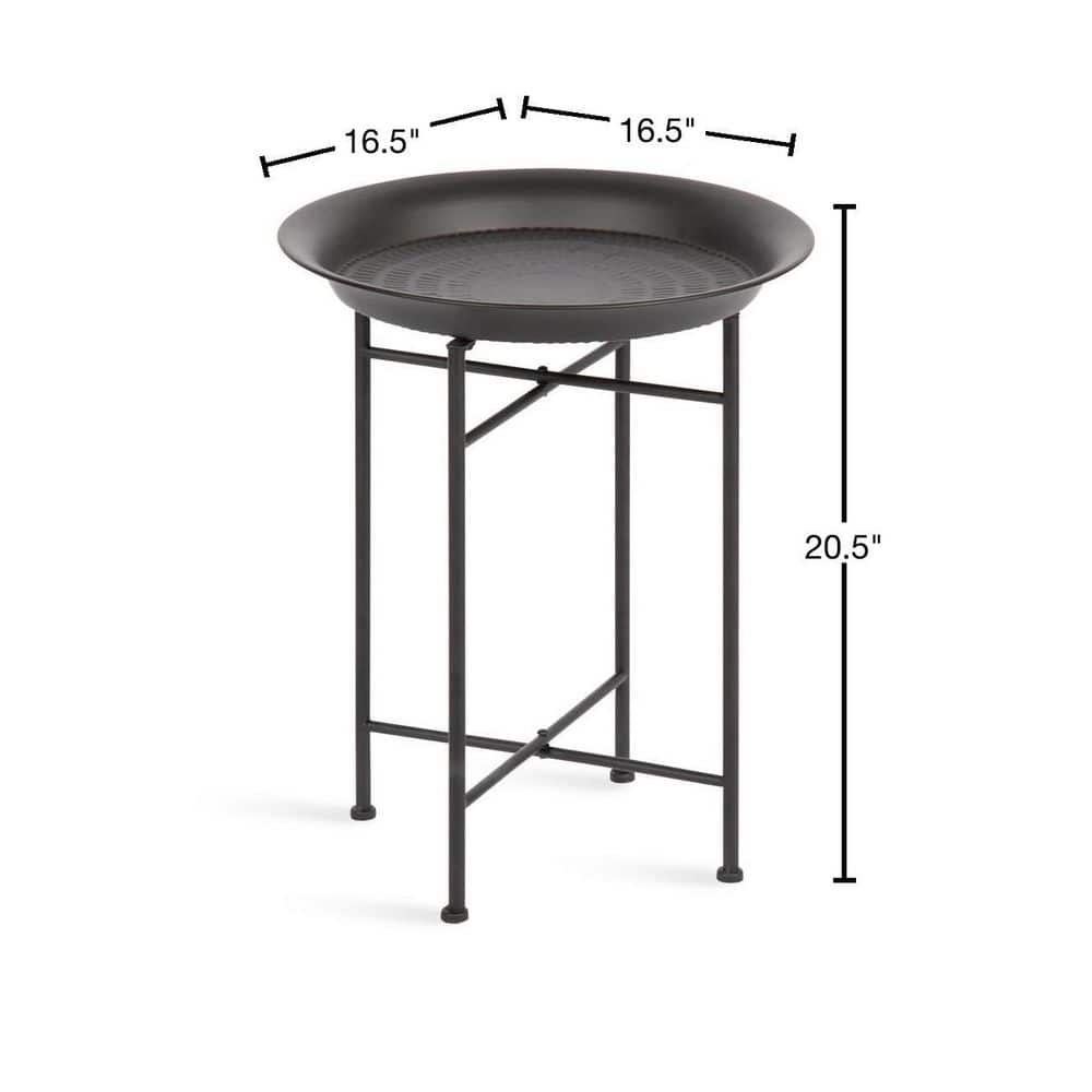 Mahdavi Black Round Metal Accent Table