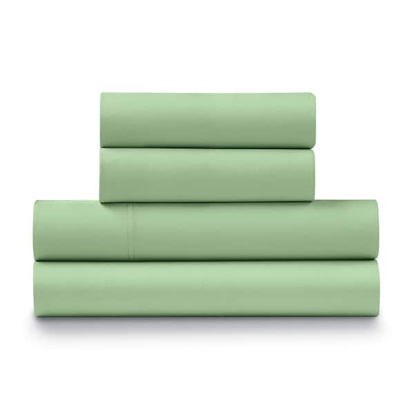 ELLA JAYNE 500 TC Cotton Percale 4-Piece Olive Queen Sheet Set