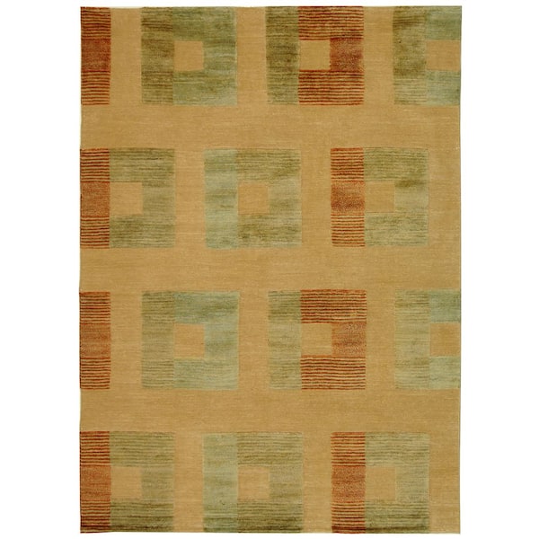 Santa Fe 6 ft. x 9 ft. Beige Geometric Area Rug