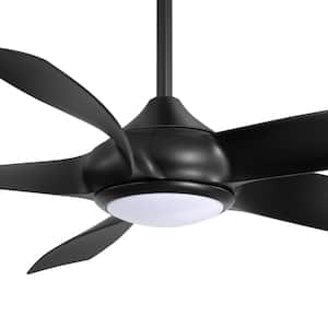 Hector II 54 in. Indoor Black Propeller Blade Black Ceiling Fan with Color-Changing LED Light with Remote Included