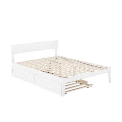 AFI Boston White Queen Bed with Twin Extra Long Trundle