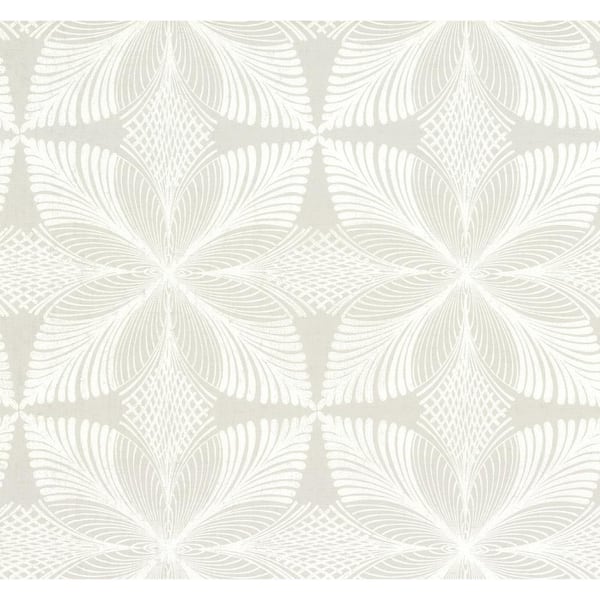 Ronald Redding Grey and White Roulettes Paper Unpasted Matte Wallpaper 27 in. x 27 ft.