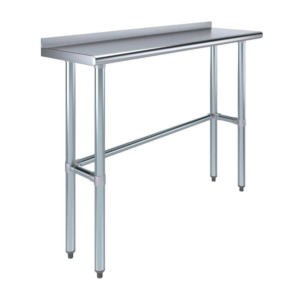 AMGOOD Stainless Steel 14 In X 48 In Open Base Kitchen Prep Table   Stainless Steel Kitchen Prep Tables Amg Wt 1448 Bs Rcb 64 1000 