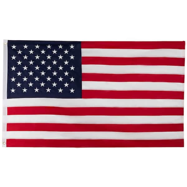 Northlight 3 ft. x 5 ft. Patriotic Embroidered American Flag with Grommets