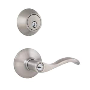 Stainless Steel Entry Door Handle Combo Lock Set with Deadbolt and 12 SC1  Keys Total (3-Pack, Keyed Alike)