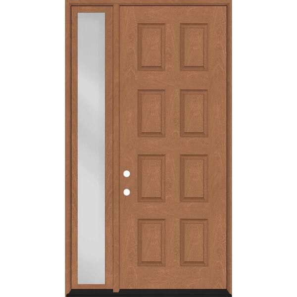 Regency 55 in. x 96 in. 8-Panel RHIS AutumnWheat Mahogany Fiberglass Prehung Front Door w/16 in. SL w/ 4-9/16 Jamb