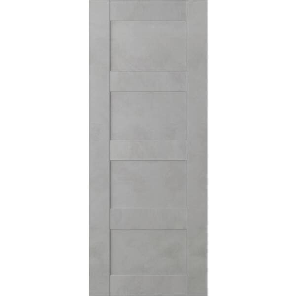 Belldinni 24 in. W x 80 in. H x 1-3/4 in. D 1-Panel Solid Core Vona Light Urban Prefinished Wood Interior Door Slab