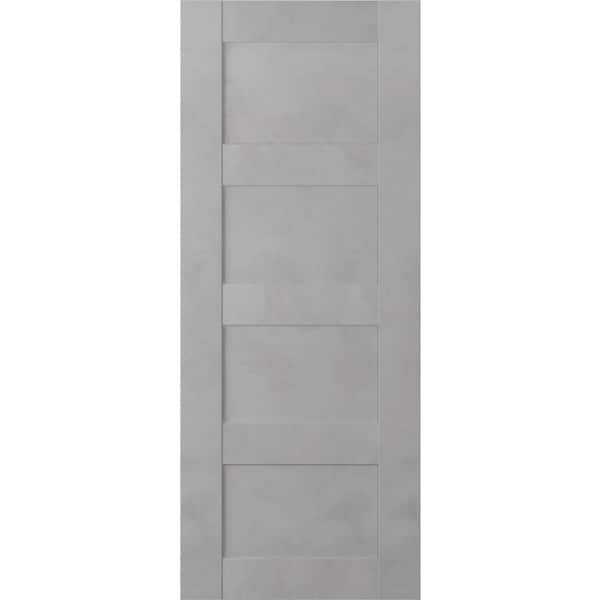 Belldinni 32 in. W x 80 in. H x 1-3/4 in. D 1-Panel Solid Core Vona Light Urban Prefinished Wood Interior Door Slab