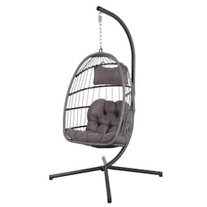 Patiorama Egg Swing Chair with Stand in Dark Gray