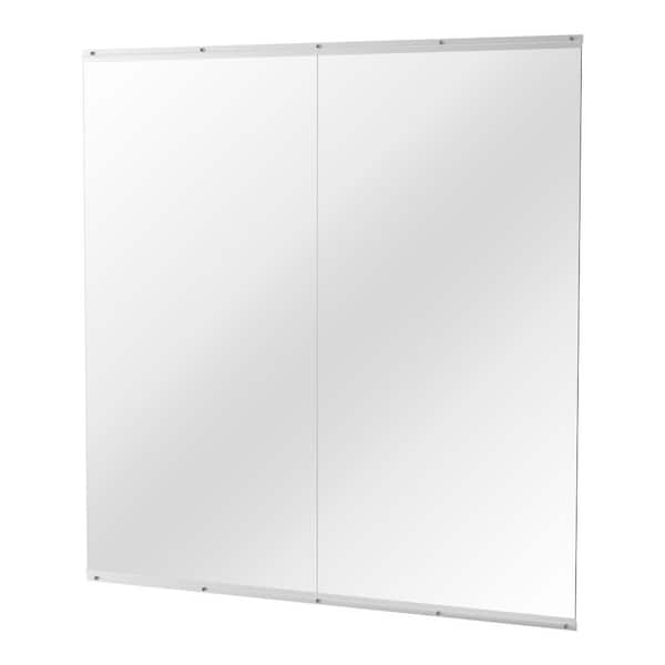 HOMEIBRO 2-Pieces Polished 36 in. W x 60 in. H Modern Rectangular Tempered Glass Wall Mirror