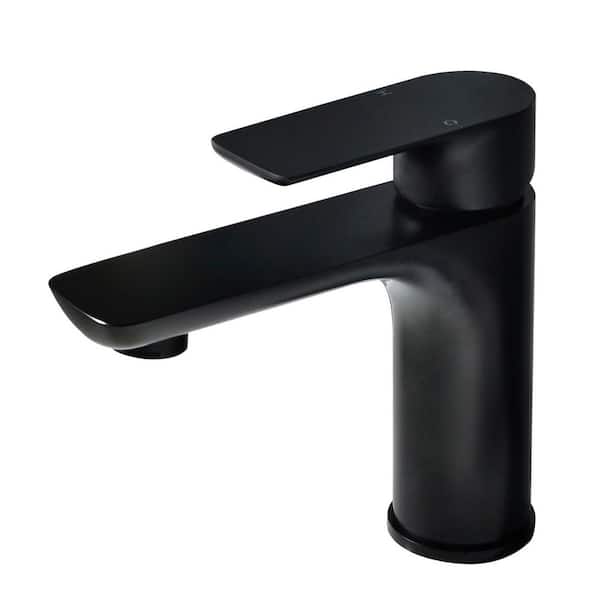 Satico Single-Handle Single Hole Bathroom Faucet in Black