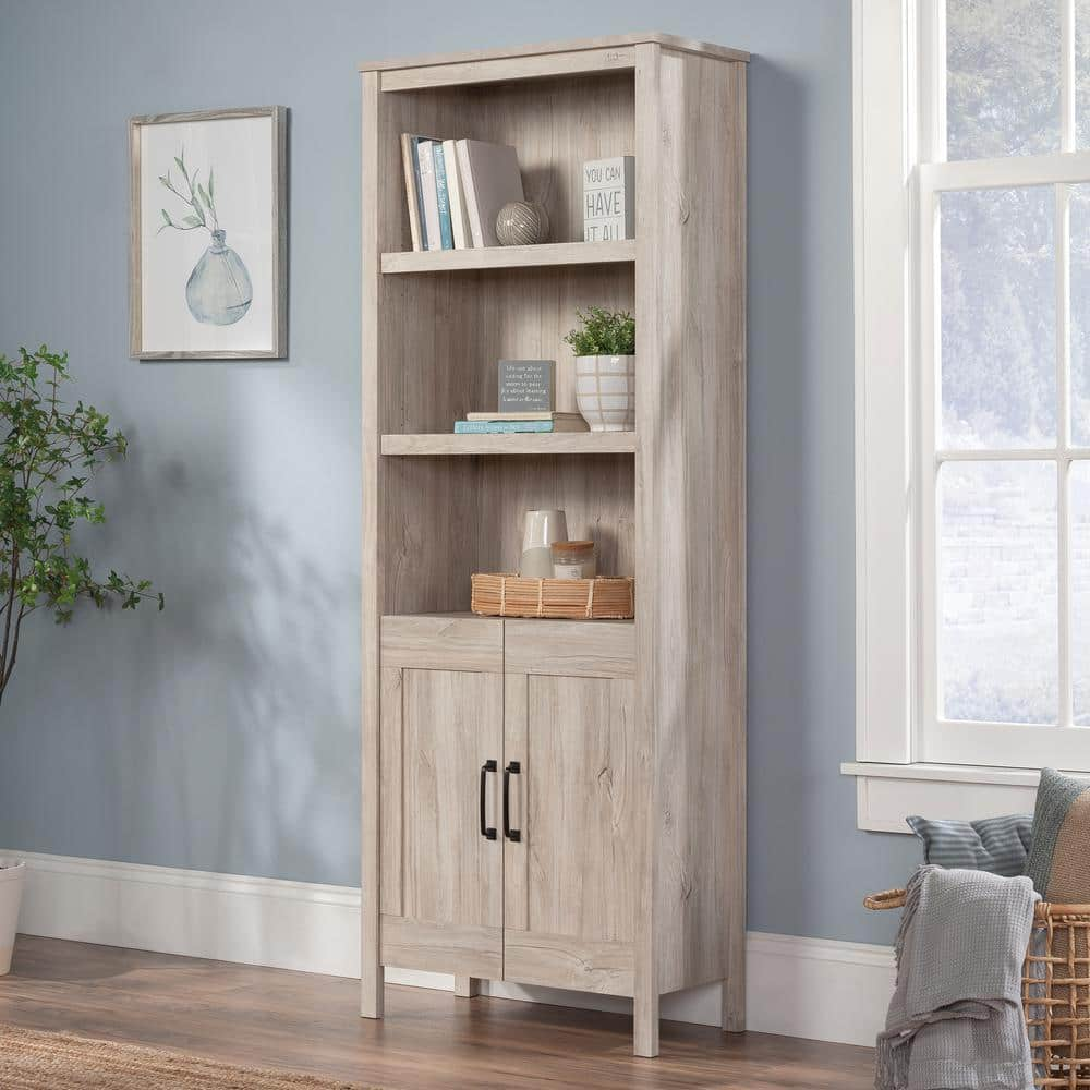 SAUDER Select 72.008 in. Tall Chalk Oak Engineered Wood 5-Shelf ...