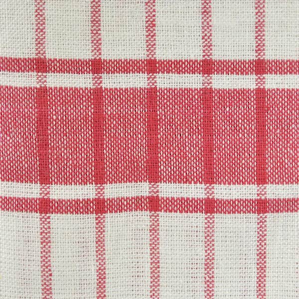 100% Cotton Red & White 20x28 Dish Towel, Set of 6 - Pig Red