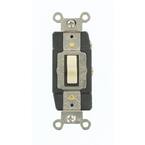 20 Amp Industrial Grade Heavy Duty Single-Pole Double-Throw Center-Off Maintained Contact Toggle Switch, Ivory