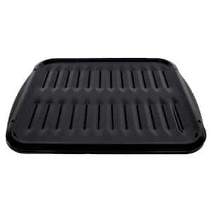 2-Piece Porcelain Heavy-Duty Broiler Pan and Grill Set