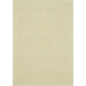 Perris Ivory 4 ft. x 5 ft. Solid Contemporary Area Rug