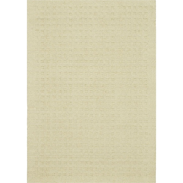 Nourison Perris Ivory 4 ft. x 5 ft. Solid Contemporary Area Rug