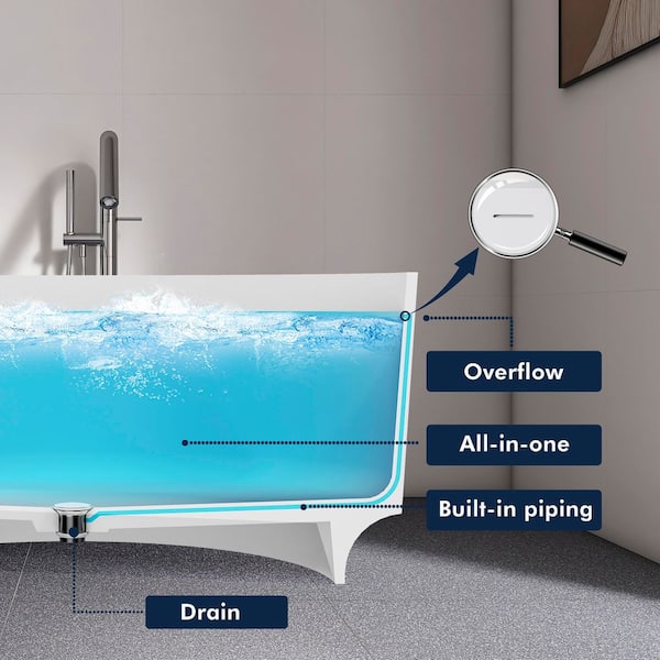 Xspracer Moray 49 in. x 49 in. Stone Resin Flatbottom Round Solid