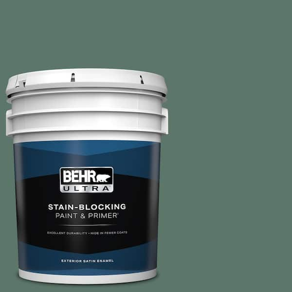 BEHR ULTRA 5 gal. #S420-6 Pine Brook Satin Enamel Exterior Paint & Primer