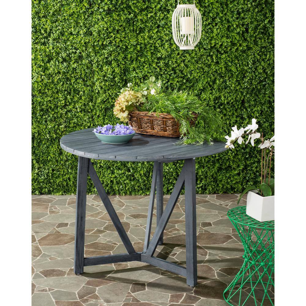 Ash Grey Acacia Wood Round Casual Dining Table