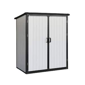 5 ft. W x 3 ft. D Outdoor Plastic White Resin All Weather Tool Storage Shed for Bikes and Patio Furniture (15 sq. ft.)