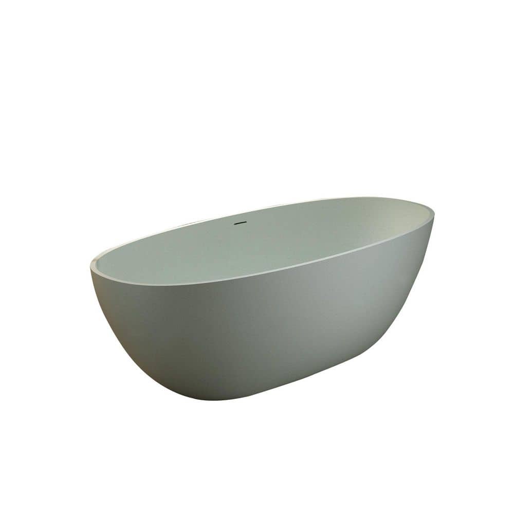 Foyil 71 in. x 35 in. Solid Surface Stone Resin Flatbottom Freestanding Bathtub Soaking Bathtub in Terrazzo Green price history on PriceWatchPro