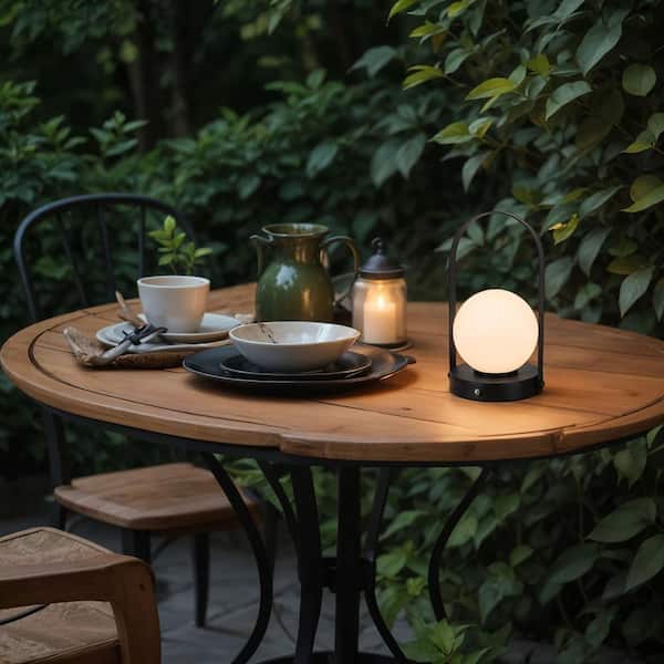 Alsy 9.8 in. Black Contemporary Rechargeable 3CCT Integrated LED