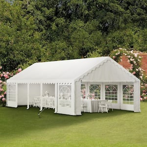 16 ft. x 32 ft. Large Outdoor Canopy Wedding Party Tent in White with Removable Side Walls