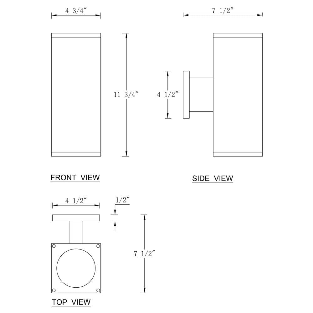 Matte Black Aluminum Rectangular Outdoor Wall Lantern 4.75-inch