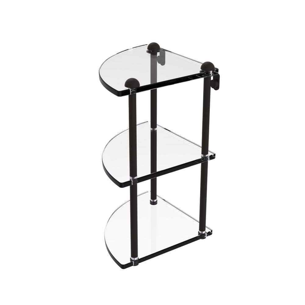 DreamLine 12 in. x 8 in. Corner Glass Shelf in Oil Rubbed Bronze