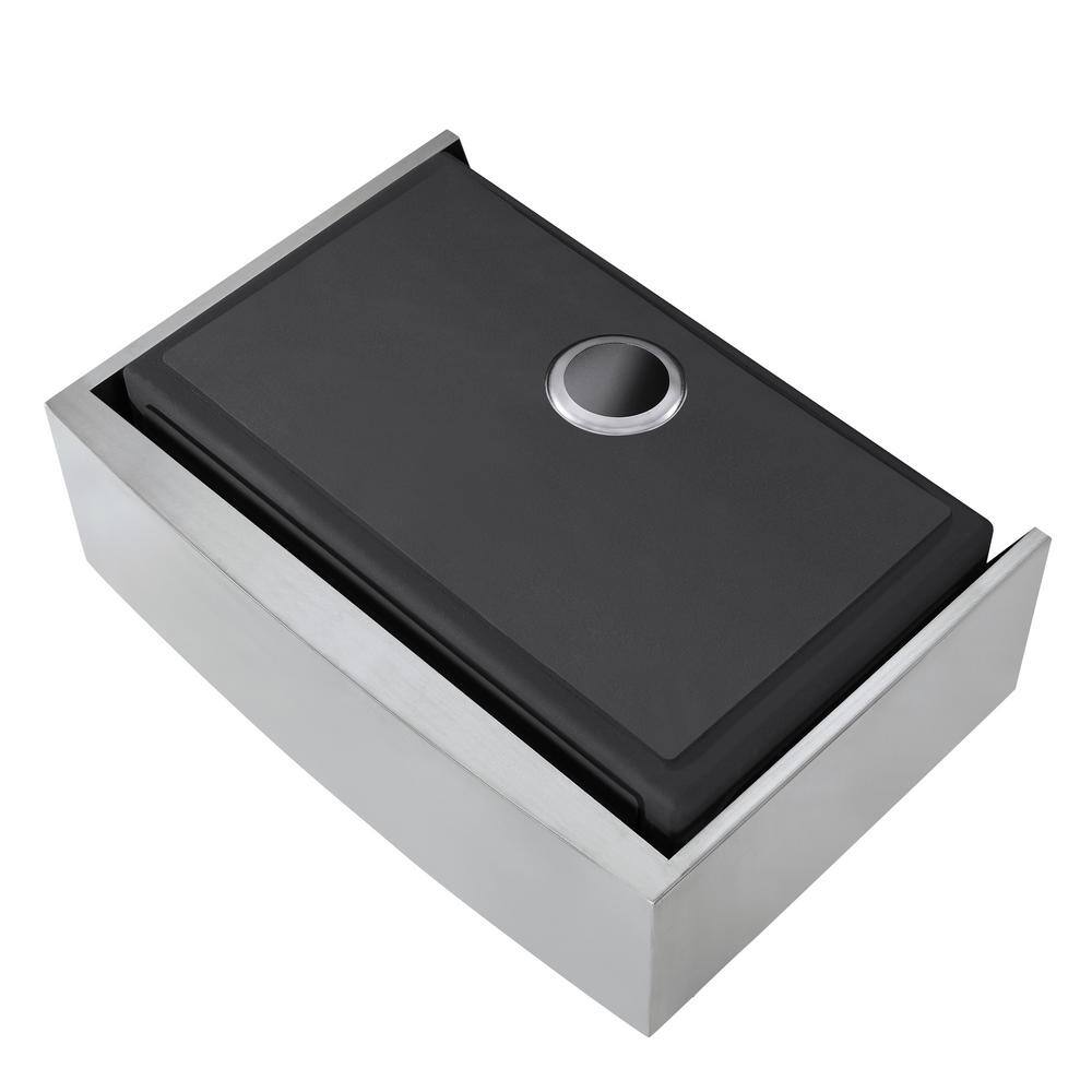 30-Inch Brushed Stainless Steel Farmhouse Apron-Front Sink