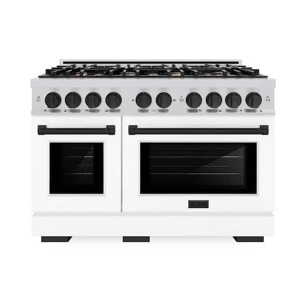 ZLINE Kitchen and Bath Select 48 in. 8-Burner Dual Fuel Range with Double Oven in Stainless Steel, Matte White, and Matte Black